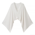 Women's Elegant V-Neck Batwing Sleeve Blouse Loose Fit Solid Color Polyester Top Casual Soft Summer Pullover Shirt For Women