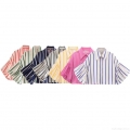 Women's Striped Puff Sleeve Blouse 100% Polyester Short Lantern Sleeve Button Down Casual Shirt Tops For Women Summer Fashion