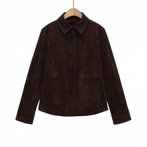 Women's Faux Suede Shirt Jacket Long Sleeve Solid Color Hidden Placket Outerwear Casual Elegant Blouse With Cuff Zippers For Spring Autumn Winter Women's Faux Suede Shirt Jacket Long Sleeve Solid Color Hidden Placket Outerwear Casual Elegant Blouse With Cuff Zippers For Spring Autumn Winter