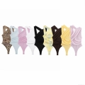 Sexy Women's One Shoulder Asymmetric Ruched Bodysuit Sleeveless Polyester Mesh Leopard Floral Print Jumpsuit Slim Fit Streetwear Party Clubwear Top
