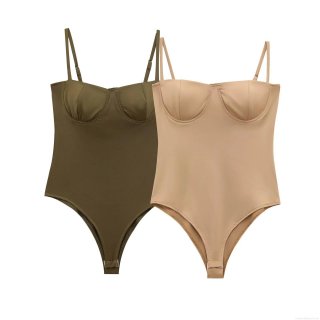 Women's Sexy Satin Texture Underwire Bodysuit With Adjustable Spaghetti Straps Elegant Sleeveless Slim Fit One Piece Top For Party Clubwear Daily Women Clothes