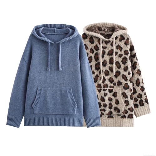 Women's Fashion Leopard Animal Print Hooded Sweatshirt Loose Knit Polyester Long Sleeve Hoodie With Kangaroo Pocket Casual Streetwear Pullover Winter Top Women's Fashion Leopard Animal Print Hooded Sweatshirt Loose Knit Polyester Long Sleeve Hoodie With Kangaroo Pocket Casual Streetwear Pullover Winter Top