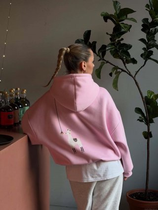 Women's 100% Cotton Fleece Alpaca Print Oversized Hoodie Warm Long Sleeve Pullover Casual BF Style Loose Sweatshirt for Winter Autumn Streetwear Women's 100% Cotton Fleece Alpaca Print Oversized Hoodie Warm Long Sleeve Pullover Casual BF Style Loose Sweatshirt for Winter Autumn Streetwear