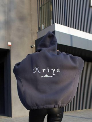 Women's Oversized Hooded Sweatshirt 100% Cotton Back Letter Embroidery Dropped Shoulder Boyfriend Style Streetwear Pullover Hoodie
