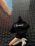 Women's Oversized Hoodie 100% Cotton Half-Zip Pullover Letter Print Chronic Graphic Long Sleeve Streetwear Sweatshirt Autumn Winter Warm Top Loose Fit Casual Style Hooded Outerwear