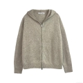 Women's Zip Up Hooded Knitted Cardigan Sweater Jacket Loose Long Sleeve Solid Color Casual Outerwear Polyester Acrylic Blend Streetwear Hoodies