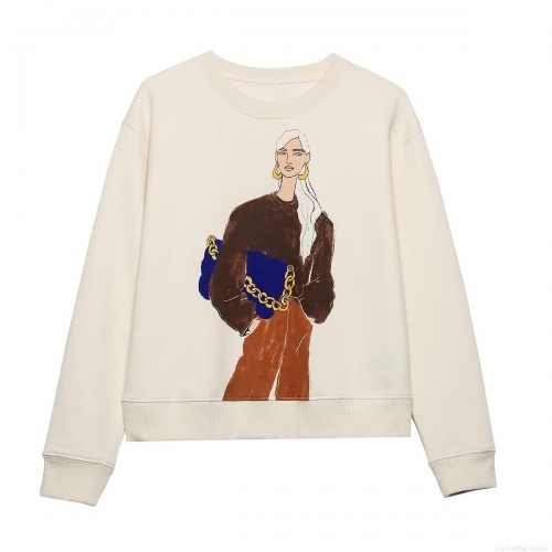 Women's Casual Crewneck Sweatshirt Soft Polyester Cotton Fleece Lined Pullover With Modern Fashion Lady Print Long Sleeve Winter Tops Women's Casual Crewneck Sweatshirt Soft Polyester Cotton Fleece Lined Pullover With Modern Fashion Lady Print Long Sleeve Winter Tops
