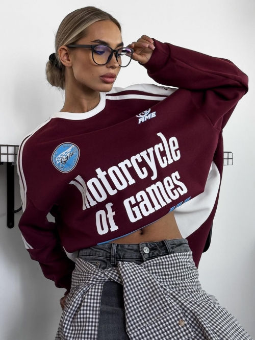 Women's Vintage Letter Print Round Neck Sweatshirt Cotton Blend Long Sleeve Pullover Loose Fit Streetwear Autumn Casual Wine Red Top Women's Vintage Letter Print Round Neck Sweatshirt Cotton Blend Long Sleeve Pullover Loose Fit Streetwear Autumn Casual Wine Red Top