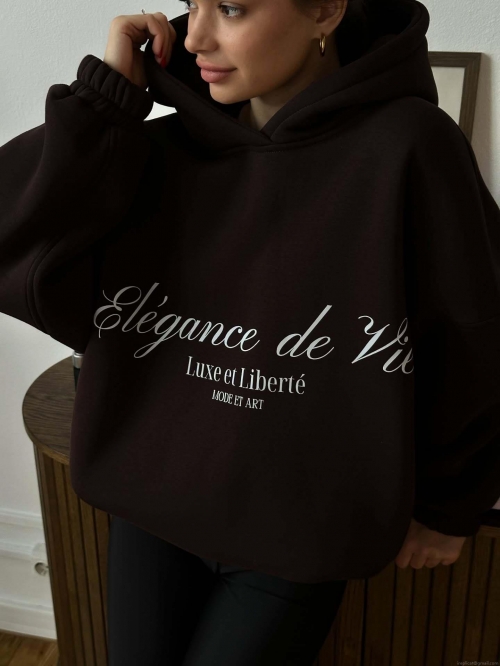 Women's Oversized Hoodie Vintage American Streetwear French Letter Print Cotton Blend Heavyweight Pullover Retro Hip Hop Sweatshirt For Daily Street Wear Women's Oversized Hoodie Vintage American Streetwear French Letter Print Cotton Blend Heavyweight Pullover Retro Hip Hop Sweatshirt For Daily Street Wear