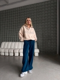 Women's American Retro Half Zip Sweatshirt 100% Cotton Polar Fleece Loose Color Block Long Sleeve Pullover Jacket Streetwear Fashion Casual Top For Spring Fall