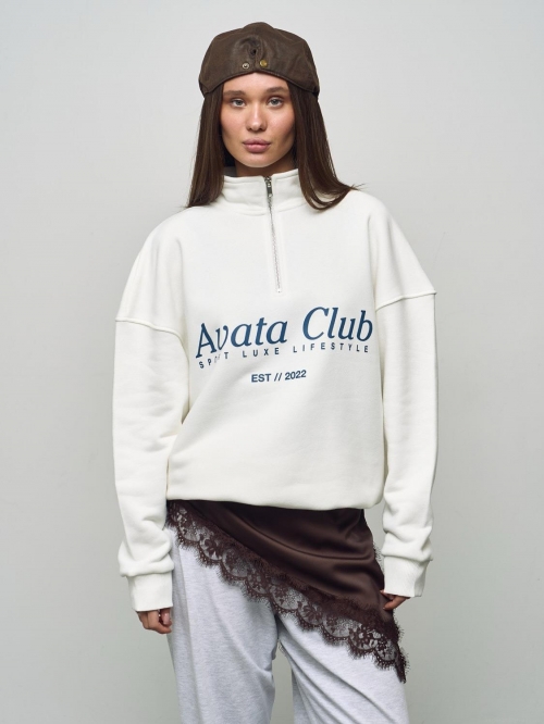 Women's Oversized Boyfriend Style Half Zipper Letter Print Sweatshirt 100% Cotton Long Sleeve Casual Streetwear Pullover Top Jacket Women's Oversized Boyfriend Style Half Zipper Letter Print Sweatshirt 100% Cotton Long Sleeve Casual Streetwear Pullover Top Jacket