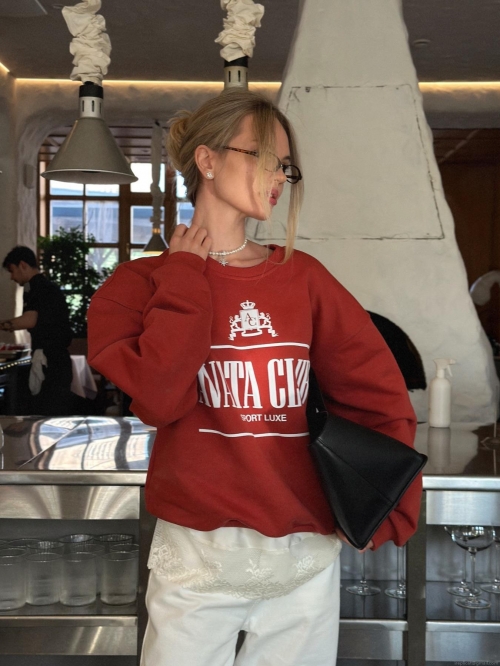 Women's Loose Cotton Sweatshirt Retro Letter Print Round Neck Long Sleeve Pullover Casual Fashion Streetwear Tops Aesthetic Spring Autumn Soft Jumper Women's Loose Cotton Sweatshirt Retro Letter Print Round Neck Long Sleeve Pullover Casual Fashion Streetwear Tops Aesthetic Spring Autumn Soft Jumper