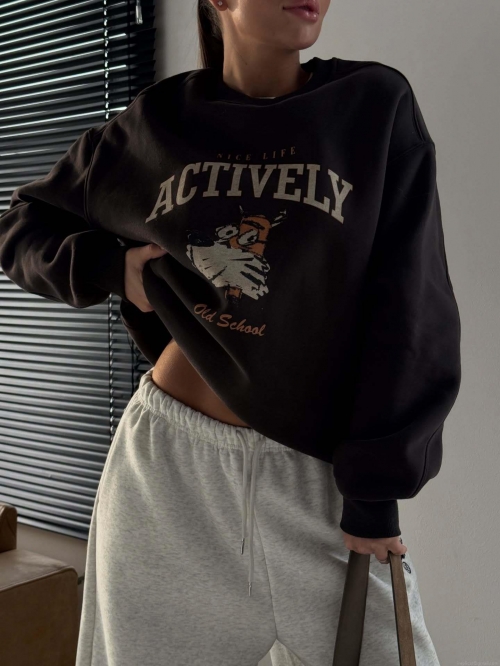 Women's Oversized Sweatshirt Cotton Blend Letter Print Retro Cartoon Round Neck Long Sleeve Pullover Contrast Color Casual Streetwear Fashionable Loose Top Women's Oversized Sweatshirt Cotton Blend Letter Print Retro Cartoon Round Neck Long Sleeve Pullover Contrast Color Casual Streetwear Fashionable Loose Top