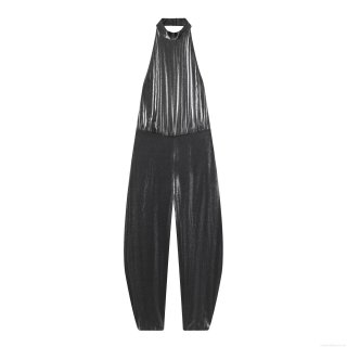 Sexy Halter Neck Backless Jumpsuit Metallic Shimmer Sleeveless Wide Leg Long Pants Party Clubwear Vacation Women Jumpsuits Rompers High Waist Sexy Halter Neck Backless Jumpsuit Metallic Shimmer Sleeveless Wide Leg Long Pants Party Clubwear Vacation Women Jumpsuits Rompers High Waist