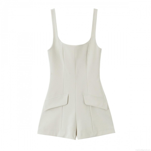 Women's Sexy Backless Sleeveless Cotton Blend Denim Jumpsuit Square Neck Short Romper With Flap Pockets Slim Fit Summer Jumpsuits For Women Party Clubwear Streetwear Women's Sexy Backless Sleeveless Cotton Blend Denim Jumpsuit Square Neck Short Romper With Flap Pockets Slim Fit Summer Jumpsuits For Women Party Clubwear Streetwear