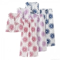 Women's 2 Piece Casual Outfits Sunflower Printed V Neck Sleeveless Tie Front Crop Top And Wide Leg Long Pants Set Summer Streetwear