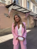 Women's 2 Piece Elegant Blazer Suit Set Shawl Collar Jacket And High Waist Wide Leg Trousers Commuter Formal Party Office Lady Outfit