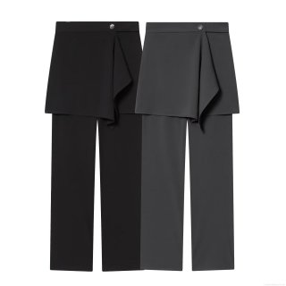 Women Fashion 3-Piece Blazer Set Asymmetric Wrap Skirt Trousers Suits Office Lady Casual Long Sleeve Solid Color Polyester Outfits Two Button Grey Black Sets