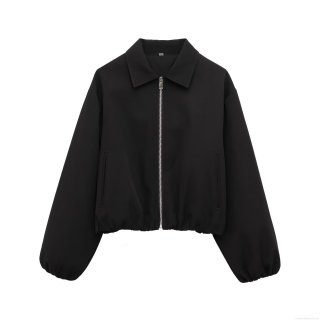 Women's Two Piece Set Solid Color Polyester Long Sleeve Zipper Jacket and High Waist Straight Leg Pants Casual Suit Streetwear Tracksuit