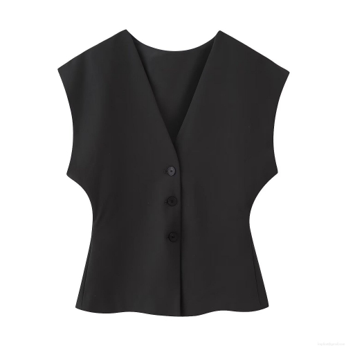 Women's 2 Piece Set Elegant V Neck Sleeveless Vest Top and High Waisted Wide Leg Pants with Bow Belt Polyester Solid Color Casual Business Streetwear Outfit for Women