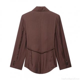 Women's Fashion 2 Piece Set Chocolate Brown Long Sleeve Tie Waist Blazer Jacket And Matching Shorts Streetwear Casual Solid Color Suits