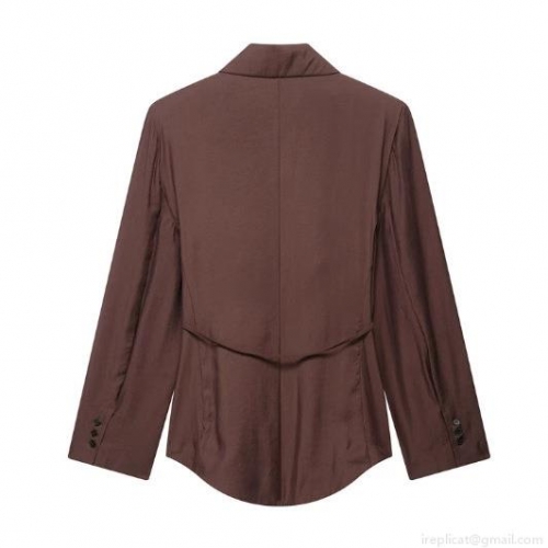 Women's Fashion 2 Piece Set Chocolate Brown Long Sleeve Tie Waist Blazer Jacket And Matching Shorts Streetwear Casual Solid Color Suits
