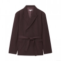 Women's Double-Breasted Blazer And Straight Leg Trousers Two-Piece Suit Set Polyester Twill Tied Waist Office Commuter Streetwear Professional Outfit