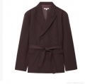 Elegant Women's Double Breasted Blazer and Pants Set Professional Solid Color Suit with Belt Notch Lapel Long Sleeve Two Piece Outfit for Office Business Daily Wear