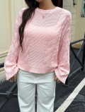 Women's Cable Knit Sweater Casual Loose Round Neck Long Sleeve Pullover Soft Warm Knitwear Solid Color Autumn Winter Fashion Jumper For Ladies