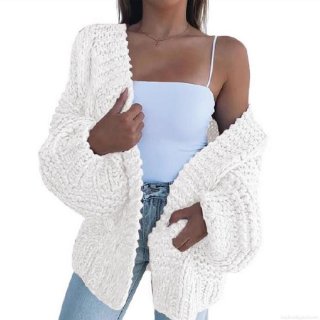 Women's Oversized Mohair Cardigan Sweater Chunky Knit Long Sleeve Open Front Outerwear Casual Warm Soft Thickened Knitwear For Autumn Winter