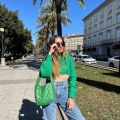 Women's Chunky Knit Cropped Sweater Polyester Round Neck Long Sleeve Pullover For Daily Street Sweet Lazy Style Ladies Fashion