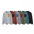 Women's Casual Half Zip Fleece Sweatshirt Wave Pattern Long Sleeve Outdoor Hiking Stand Collar Pullover Warm Contrast Pocket Top