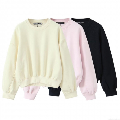 Women's Basic Solid Color Round Neck Sweatshirt Fleece Lined Loose Fit Long Sleeve Pullover Casual Warm Drop Shoulder Top for Autumn Winter Women's Basic Solid Color Round Neck Sweatshirt Fleece Lined Loose Fit Long Sleeve Pullover Casual Warm Drop Shoulder Top for Autumn Winter