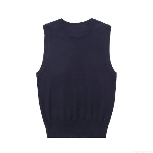 Women's Sleeveless Knit Tank Top Y2K Style Round Neck Ribbed Hem Slim Fit Polyester Summer Casual Vest Top Ladies Solid Striped Basic Top Women's Sleeveless Knit Tank Top Y2K Style Round Neck Ribbed Hem Slim Fit Polyester Summer Casual Vest Top Ladies Solid Striped Basic Top