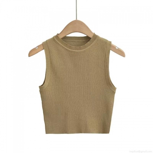 Y2K Women's Sleeveless Knit Tank Top Summer Ribbed Cropped Camisole Slim Fit Striped Solid Color Sexy Vest Top Casual Basic Streetwear Urban Fashion Outfits