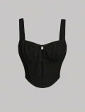 Women Sexy Backless Hollow Out Square Neck Camisole Polyester Spandex Slim Fit Eyelet Lace Tank Top For Summer Party Clubwear