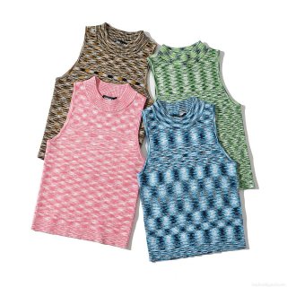 Women's Sleeveless Knit Tank Top Summer Irregular Abstract Pattern Slim Fit Mock Neck Rayon Nylon Blend Stretchy Vest Streetwear Casual Top For Women Women's Sleeveless Knit Tank Top Summer Irregular Abstract Pattern Slim Fit Mock Neck Rayon Nylon Blend Stretchy Vest Streetwear Casual Top For Women