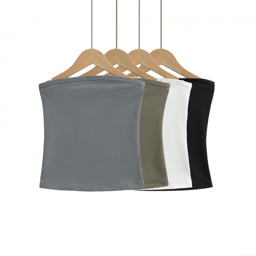 Women's Sexy Tube Top Viscose Spandex Ribbed Knit Strapless Slim Fit Solid Color Breathable Summer Streetwear Party Crop Top Women's Sexy Tube Top Viscose Spandex Ribbed Knit Strapless Slim Fit Solid Color Breathable Summer Streetwear Party Crop Top