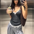 Women Sexy V Neck Lace Patchwork Camisole Top Ribbed Knit Slim Fit Tank Top For Daily Streetwear Sleeveless Solid Color Basic Inner Wear Camis Top