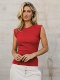 Women's Sleeveless Ribbed Knit Tank Top Slim Fit Round Neck Solid Color Viscose Blend Summer Streetwear Basic Vest Top