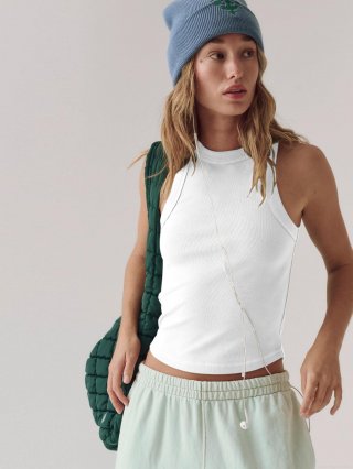 Women's Ribbed Tank Top Viscose Spandex Slim Fit Sleeveless Basic Solid Color Vest Top for Daily Streetwear Yoga Party Sexy Summer Top