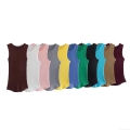 Women's Ribbed Knit Tank Top Slim Fit Solid Color Round Neck Sleeveless Vest Casual Summer Tops For Women