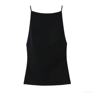 Women's Sexy Spaghetti Strap Camisole Top With Large White Bow Backless Slim Fit Contrast Color Tank Top For Party Club Dating