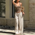 Women's Sexy Ribbed Knit Halter Tank Top Crisscross Back Sleeveless Slim Fit Crop Top Summer Casual Streetwear Camisole
