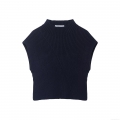 Women's Sexy Ribbed Knit Tank Top 100% Polyester Slim Fit High Neck Sleeveless Vest Solid Color Casual Party Streetwear Top For Women