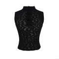 Women's 3D Flower Knitted Slim Fit Tank Top Sleeveless High Neck Crochet Vest For Party Dating Elegant Sweet Ribbed Summer Tops