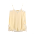 Women's Sexy Lace Trim Camisole Tank Top Satin Polyester V-Neck Slim Fit Top With Adjustable Spaghetti Straps For Daily Dating Summer Apparel
