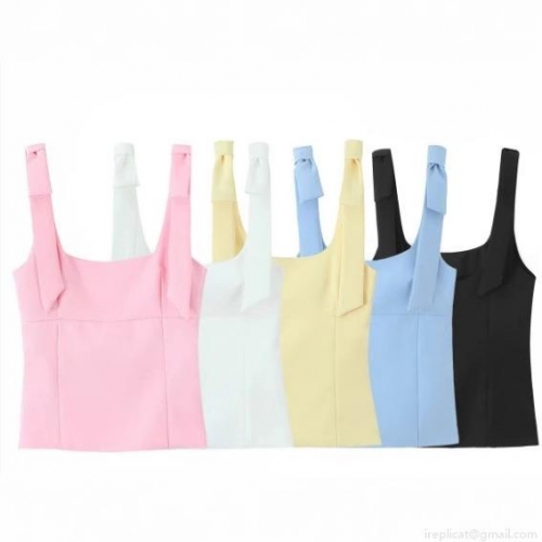 Women's Bow Tie Strap Tank Top Polyester Blend Square Neck Slim Fit Sleeveless Sweet Elegant Chic Summer Camisole For Women Party Casual Fashion Top Women's Bow Tie Strap Tank Top Polyester Blend Square Neck Slim Fit Sleeveless Sweet Elegant Chic Summer Camisole For Women Party Casual Fashion Top