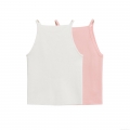 Women Sexy Backless Bowknot Knit Tank Top Halter Ribbed Sleeveless Slim Fit Crop Top For Summer Party Clubwear
