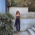Women's Sexy One Shoulder Crop Top Asymmetric Ruched 100% Cotton Tank Top Solid Color Hollow Out Sleeveless Summer Blouse For Party Clubwear